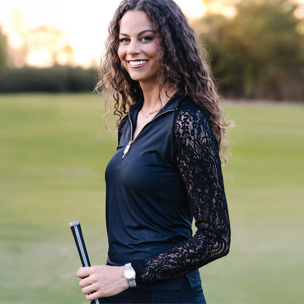 Kastel Denmark Floral Lace Long Sleeve Ladies Quarter Zip
